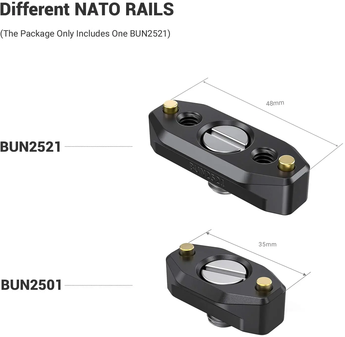 SmallRig DSLR Camer Quick Release Rig NATO Rail with ARRI Locating Screw 48mm/35mm for Microphone Monitor DIY Attachment 2521B