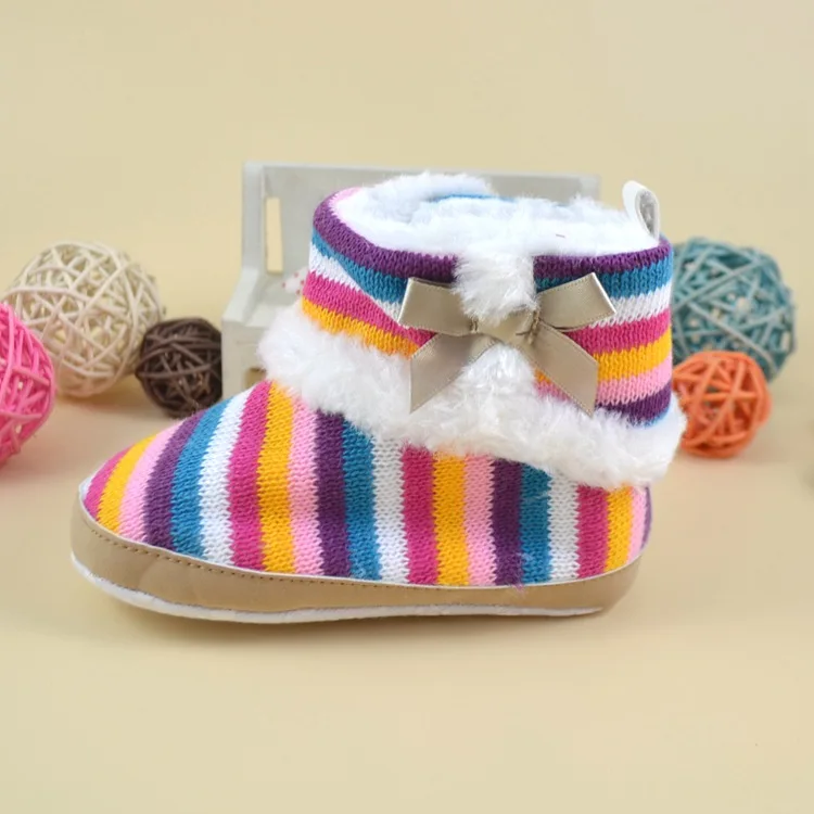 Pantoufles souples antidérapantes pour bébé garçon et fille, jolies chaussures de premiers marcheurs, chaudes, mode hiver