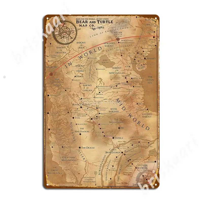 The Dark Tower - Mid-World Map Metal Signs Wall Plaques Club Home Design Tin sign Posters