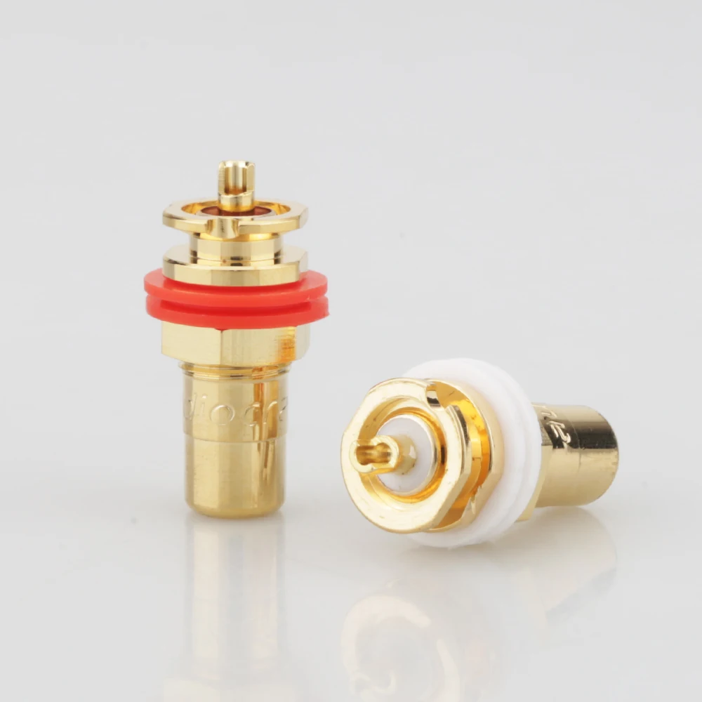 4PCS Audiocrast Socket Rca Socket brass Gold Plated RCA Socket HIFI RCA Socket RCA JACK Adapter