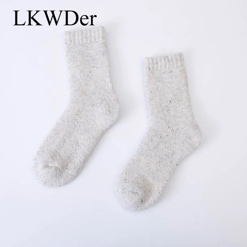 LKWDer 5 Pairs Winter Thick Terry Socks Women Super Thick Wool Socks Casual Fashion Pure Color Rabbit Wool Warm Towel Sock Meias