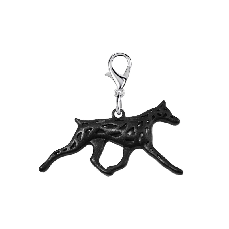 Drop Shipping Handmade Black 3D Doberman Dog Keychain Accessories Key Chain For Women Bag Charm Pendant DIY Key Rings Jewelry