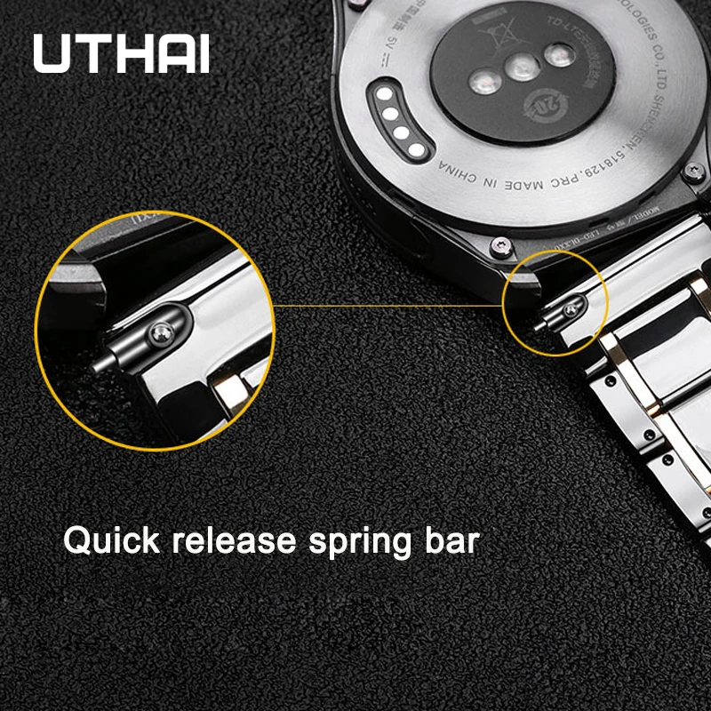 Five Beads Ceramic Strap Stainless Steel Watch Band 20mm 22mm For Samsung S3 46/Huawei GT UTHAI C09