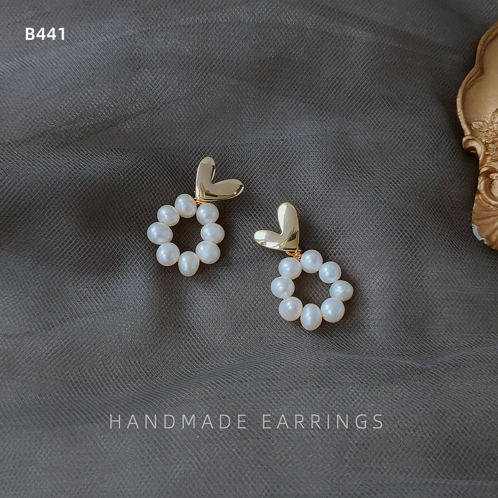 Original Design Natural Freshwater Pearl 14K Gold Filled Fashion Lucky Flower Lady Stud Earrings Wedding Jewellery Gift