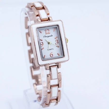 5 colori Disponibili Quadrato di Modo Della Signora Delle Donne Della Ragazza In Oro Rosa Cinturino Al Quarzo Dress Orologio Da Polso Batteria Inclusa Nuovo