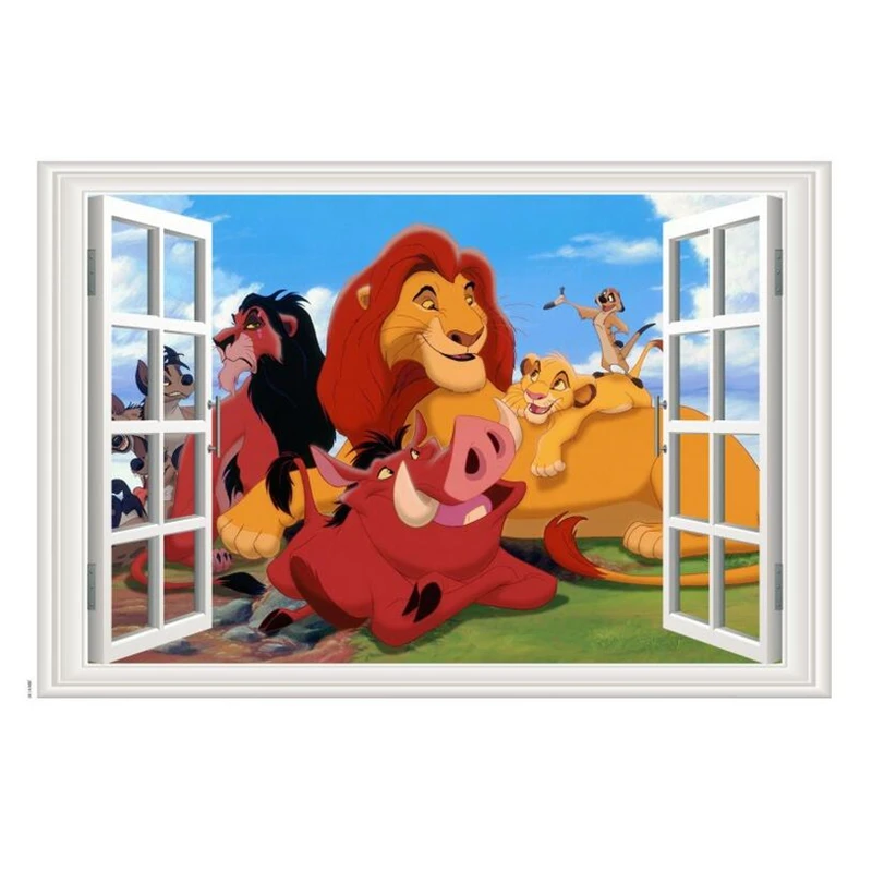 MINISO Simba the Lion King Wall Stickers For Kids Room Decoration Home Bedroom PVC Decor    Movie Mural Wall Art Decals