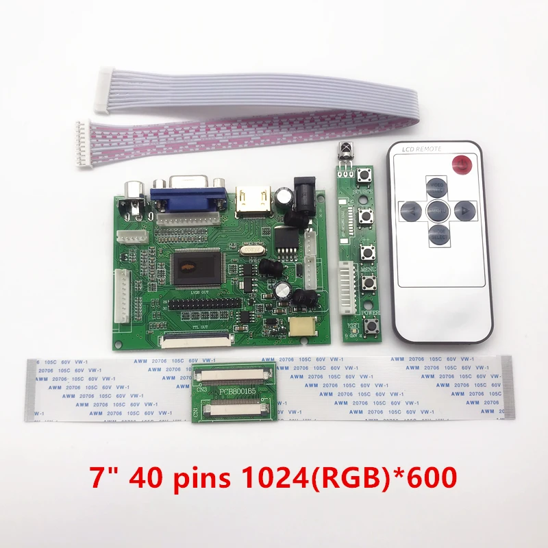 Yqwsyxl  LCD TTL LVDS Controller Driver Board HD VGA 2AV 50PIN AT070TN90 92 94 Support