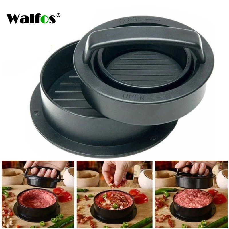 

Walfos Hamburger Maker Hamburger Press Round Shape Non-Stick Chef Cutlet Hamburger Meat Beef Grill Burger Press Patty Maker Mold