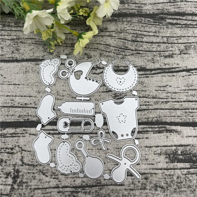 12Pcs/ Set Cute Baby Suit Metal Cutting Dies Stencils DIY Scrapbooking Decorative Gift Cards Making Scrapbooking Craft New Dies