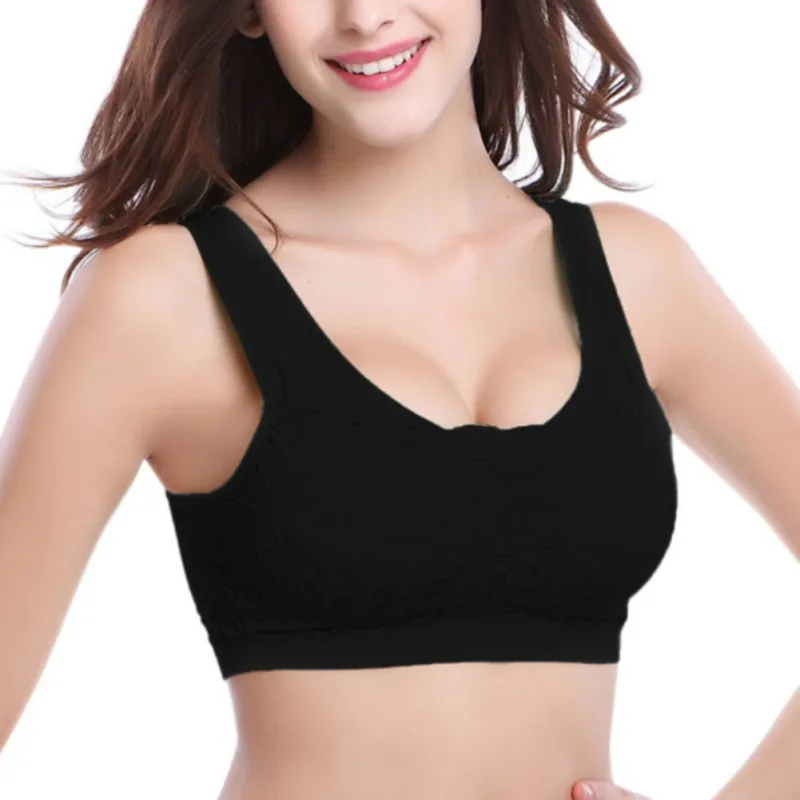 Seamless Bras Women Underwear Sexy Lace Brassiere Push Up Bralette With Pad Vest Top Bra Bodybuilding Fitness Seamless Tank