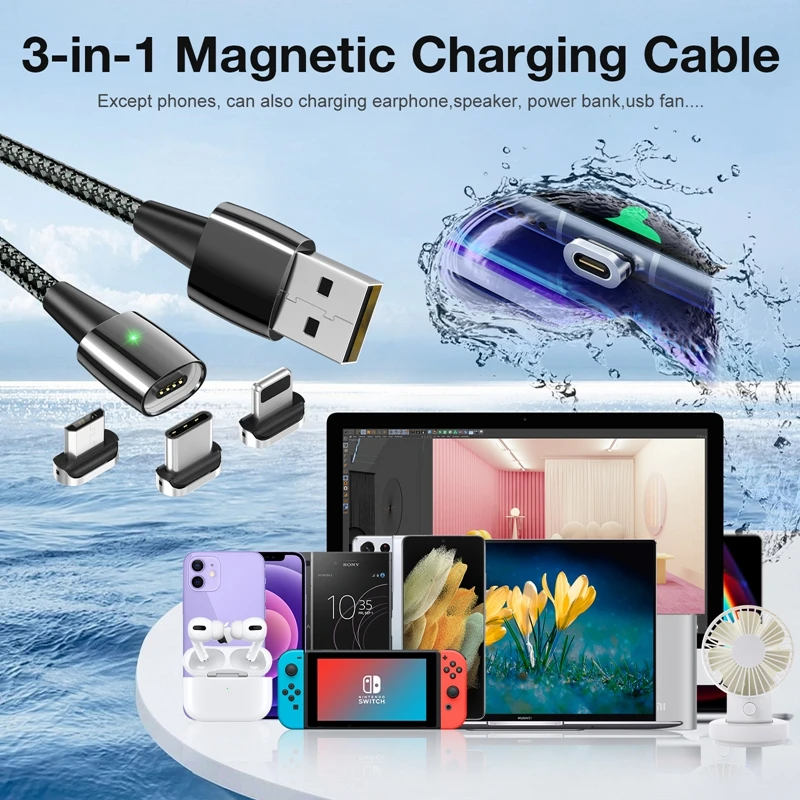 Suntaiho Highend Magnetic Data Cable 3A type c charger Micro USB for Samsung tipo c Xiaomi Mi 10 for iPhone 13pro Quick Charging