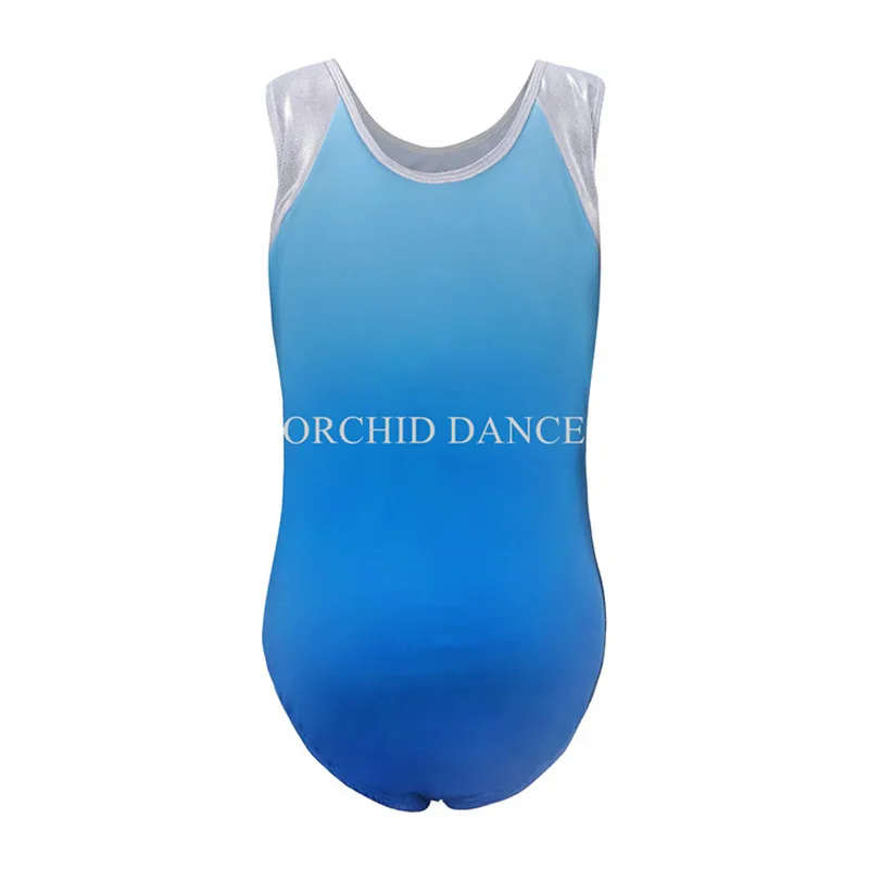 ใหม่คุณภาพดีราคาถูกเด็กหญิงสีฟ้ายิมนาสติก Leotards