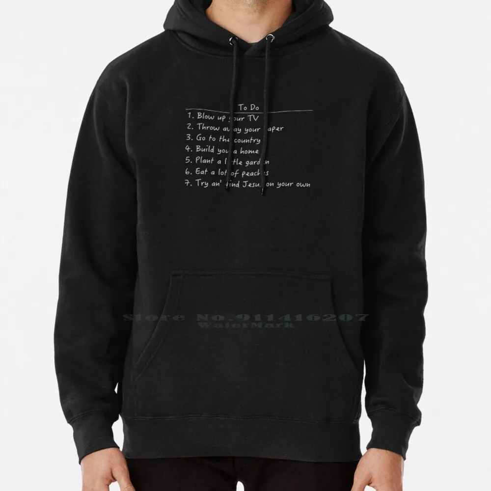 Spanish Pipedream Checklist ( Dark Backgrounds ) Hoodie Sweater 6xl Cotton John Prine Spanish Pipedream Simple Living Country