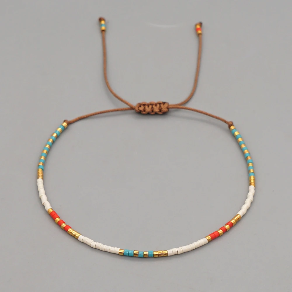 Go2Boho Miyuki bransoletki z koralików prosta cienka bransoletka czeski Pulsera biżuteria w stylu rodzimym opaska dla kobiet biżuteria hurtowych