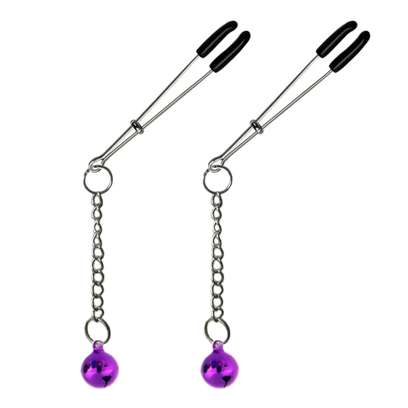 1 Pair Metal cilp on Nipple Clamps With Bells or Circle Flirting Teasing Sex Flirt Bondage Kit Slave Exotic Accessories