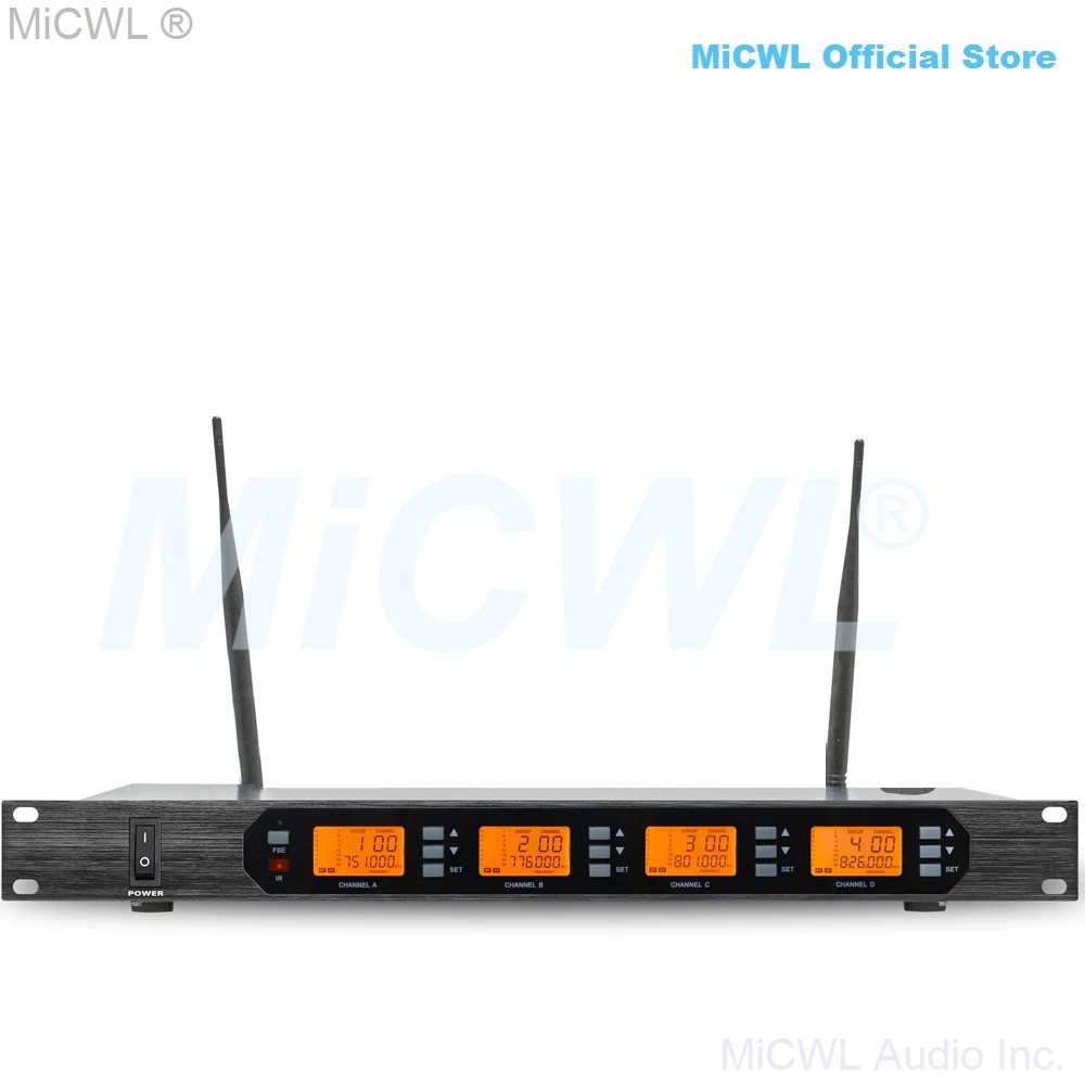 الأصلي MiCWL D400 4 البيج سماعة لاسلكية المرحلة كاريوكي أداء نظام الميكروفون 400 قناة ميكروفونات الميكروفونات