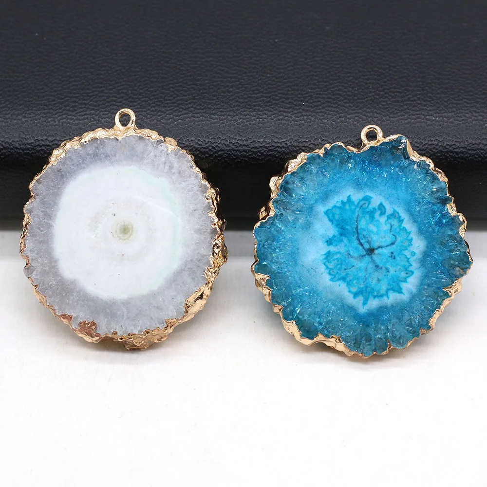 Natural Stone Pendant Irregural Shape Natural Agates Pendant Charms for Making Jewelry Necklace Bracelets Accessories 35-40mm