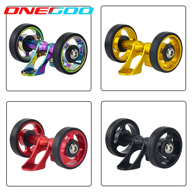 ONEGOO Easy Wheel For Brompton Folding Bike Sliding Fender Wheel Lightweight Aluminum Alloy Single Wheel Double Wheel Set 4Color