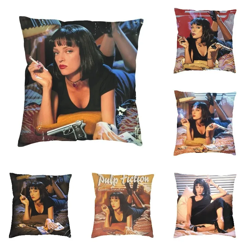 

Pulp Fiction Mia Wallace Sofa Cushion Cover Soft Quentin Tarantino Movie Throw Pillow Case Living Room Decoration Pillowcase