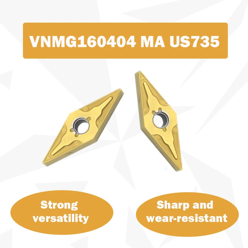 10 шт. VNMG160404 MA US735 карбидные вставки VNMG 160404 лезвие внешний токарный инструмент CNC металлический фрезерный Режущий токарный инструмент