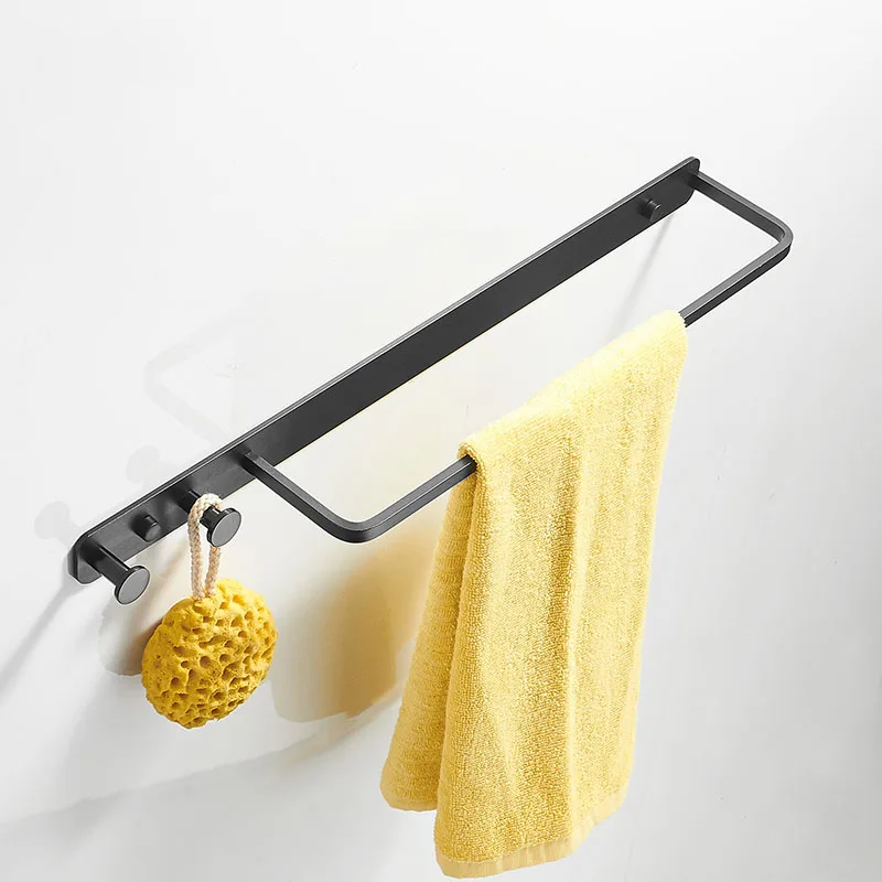 Aluminum black/white Towel Ring Towel Bar Lavatory Towel Rack Holder Hanger Towel Robe Hooks Bathroom Accessories