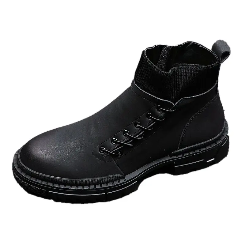CuddlyIIPanda Men Fashion Casual Ankle Boots Spring Autumn Luxury Designer Youth Trending Thick Bottom High Top Sneakers image 6