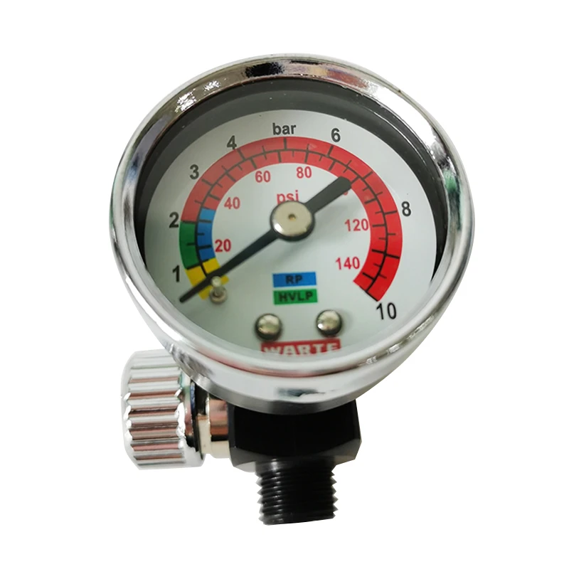 

WARTE Spray Gun Air Pressure Gauge Pneumatic Spray Gun Tail Intake Pressure Size Sdjustment Valve