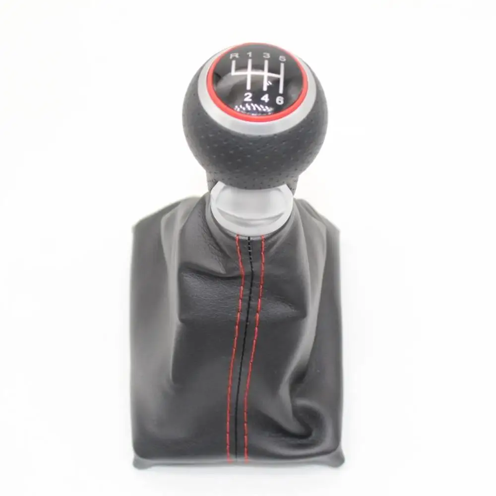 New 5/ 6 Speed Car Gear Shift Stick Knob With PU Leather Knob For Audi A6 C6 2004 2005 2006 2007 2008 2009 2010 2011 2012