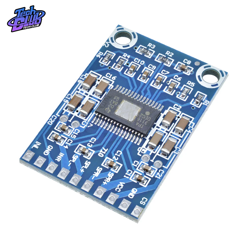 

TPA3116D2 TPA3116 XH-M562 Power Amplifier Board DC 12V-24V 2x50W Dual Channel Mini Digital D Class 50W+50W