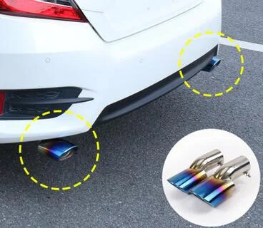 304# stainless steel Car double tube mufflers,exhaust piple decoration outlet,tail throat for Honda Civic 10th 2016-2020