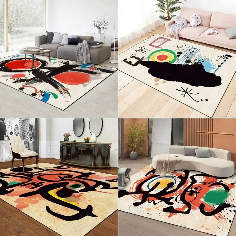 

3D Abstract Art Watercolor Carpet for Kids, Living Room,Soft Flannel,Bedside Floor Mat, Bedroom, Non-slip, Hallway Rug, Washable