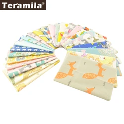 Teramila 32x32cm Fat Quarter 100% Cotton Fabric Animal Design Telas DIY Patchwork Baby Cloth Tissus Pillow Quilts, 12.5x12.5in