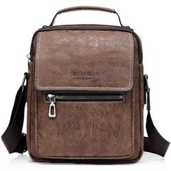 Bolsa de ombro masculina de couro sintético macio, bolsa de ombro casual de luxo da moda, bolsa de viagem de qualidade casual, crossbody