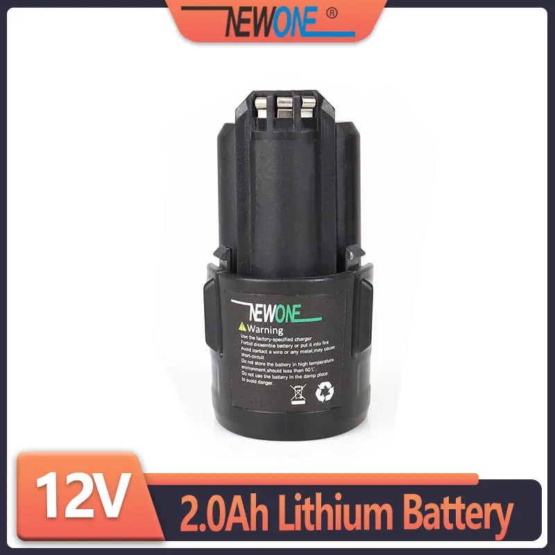 12V 2.0Ah lithium battery power tool accessories, 2000mAh compatible with rotating tools