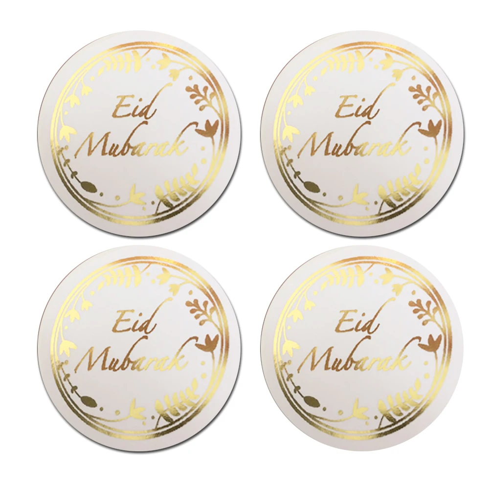 

60pcs Gold Stamping Eid Mubarak Stickers Ramadan Party Supplies-4cm Round