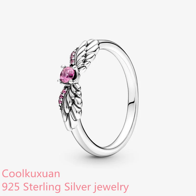 Funkelnde Engels flügel Ring 2022 Valentinstag authentische 925 Sterling Silber Schmuck ring für Frau Silber Ringe für Schmuck