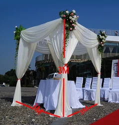 3m*3m*3m Ice Silk Fabric Cube White Wedding Backdrop Curtain Mandap Wedding Tent for Event Party Decoration