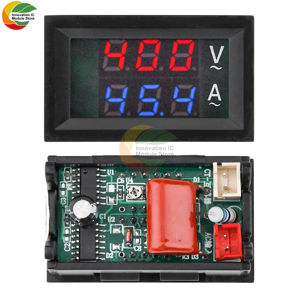 AC50-500V 10A 50A 100A LED high precision dual display voltmeter ammeter 220V voltmeter ammeter with current transformer