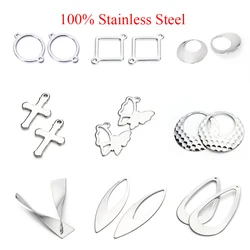 No Fade Charms Stainless Steel Butterfly Leaf Flower Star Heart For Bracelets Necklace Pendant Charms DIY Jewelry Making
