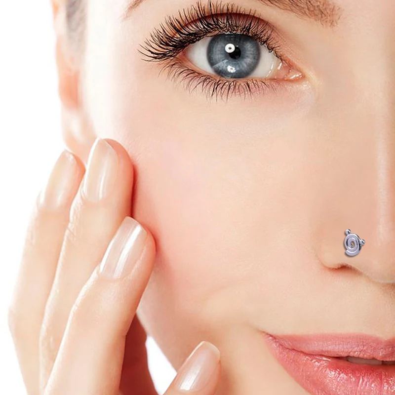 1PCS Fashion Nose Piercing rings 20G Steel Bar Nostril Nose Septum 5-Shape Screws Nose Studs Delicate Piercing Jewelry In Nose