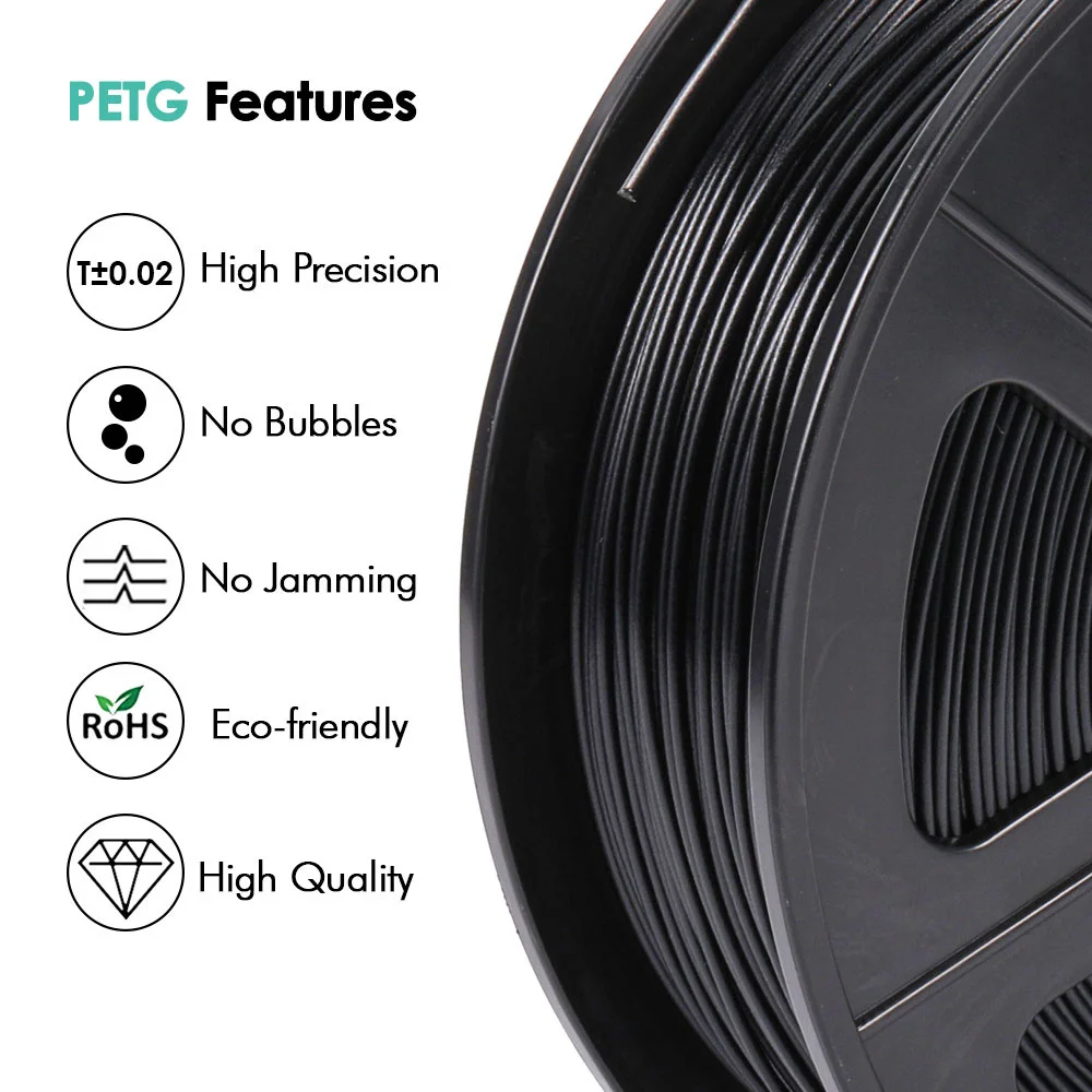 SUNLU PETG Filament 1kg 3D Printer Filament 2 Rolls  Extruder 3d Printer Filament Petg Non-ToxicFilament Extruder Consumable