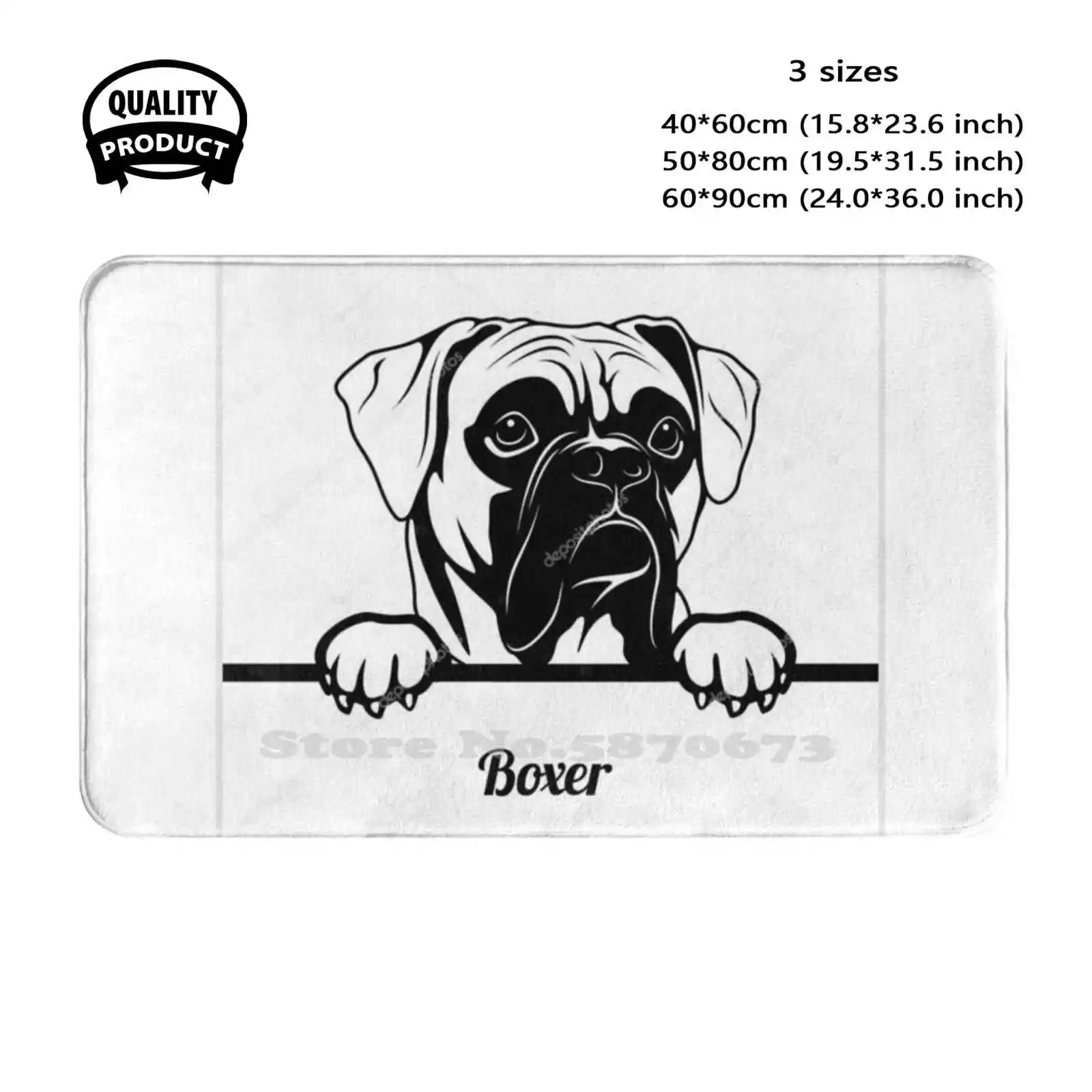 Boxer Dog Soft Cushion Home Carpet Door Mat Car Rug Mr California81 Boxer Big Dog Backyard Dog Boss Buggy Good Love Look Black