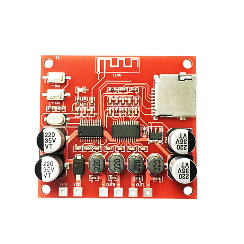 XH-A233 15W X 2 Bluetooth 4.2 Digital power amplifier board Stereo TF Card Play 12v~24v Audio Amp