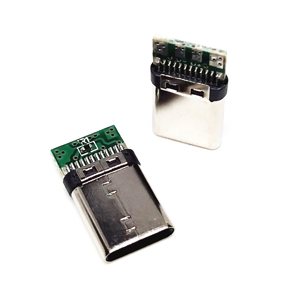 USB 3.1 Type-C Connector 24 Pin Male Receptacle Adapter to Solder Wire & Cable Splint 2.0 56K resistor PD fast charge Connector