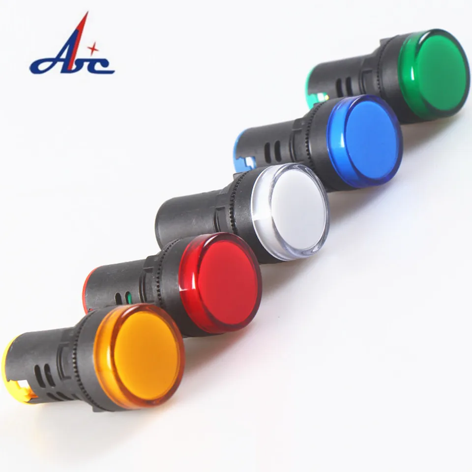 22mm AD16-22D/S LED indicatore di potenza lampada di segnalazione generale AC/DC 12V 24V 36V 48V 110V 220V 380V verde rosso blu bianco giallo