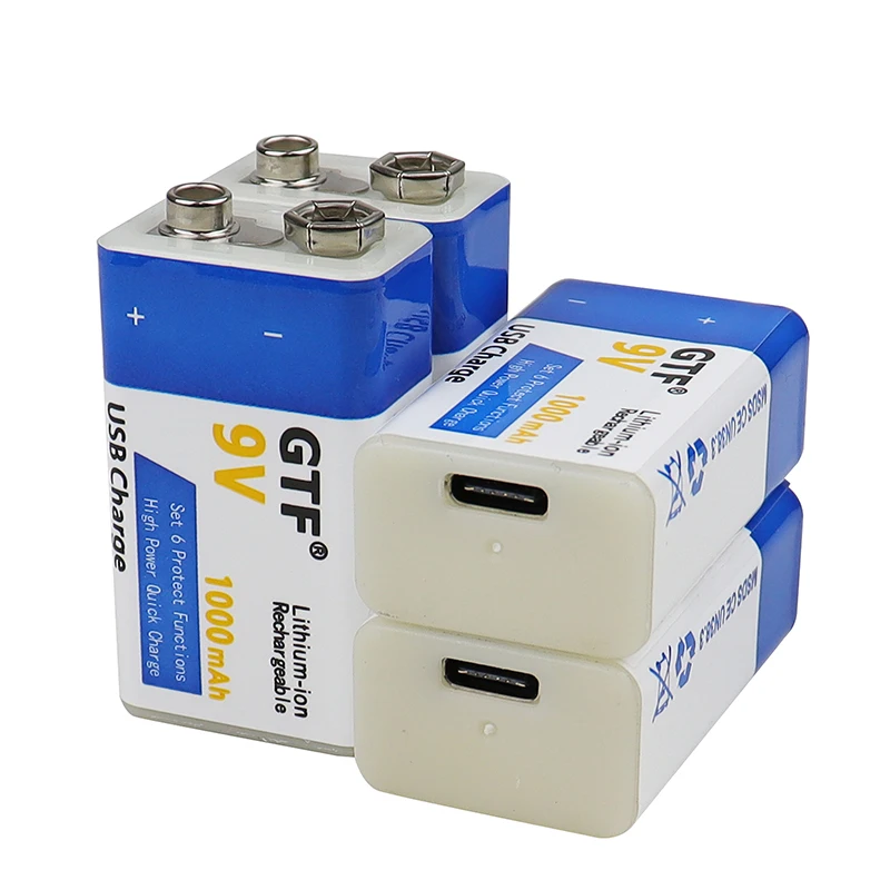 GTF 9V 1000mAh type-c akumulator litowo-jonowy USB bateria litowa do mikrofonu zabawki pilot drop shipping