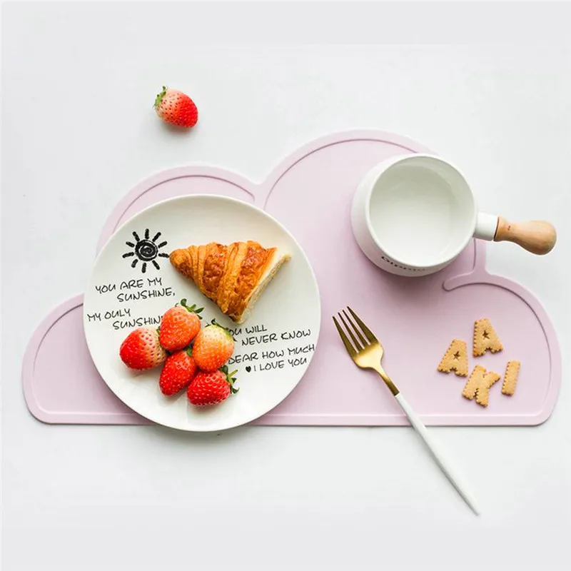 

Cloud Shape Placemat Kids Plate Mat Food Grade Silicone Table Pad Waterproof heat insulation Kitchen gadget Easy Cleaning