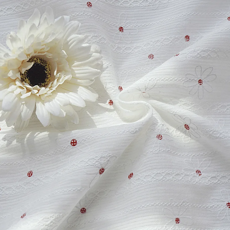 الوردي ديزي القطن الخالص المطبوعة الجاكار النسيج الستار tablecloth فستان ملابس الأطفال الأزهار اليدوية diy بها بنفسك النسيج