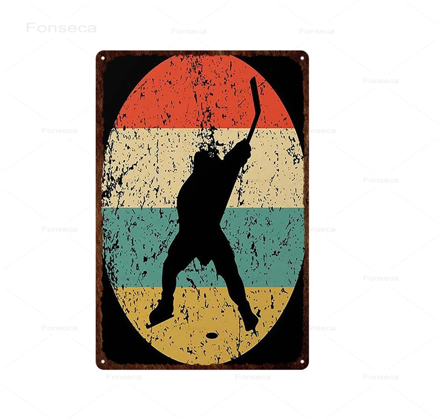 Sports Athlete Metal Signs Volleyball Dance Yoga Ice Hockey Rugby Retro Tin Sign Shabby Plaques Gym Club Wall Plate Poster Decor