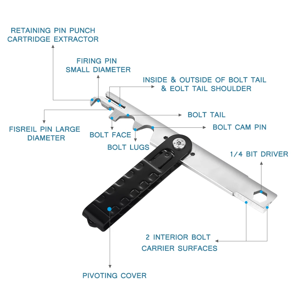 Steel AR15 Scraper Rifle Scraper BCG Carbon Removal Tool .223/5.56 AVAR15S Gun AR 15 AR-15 Bolt Cleaning Kit Gunsmithing Rebuild